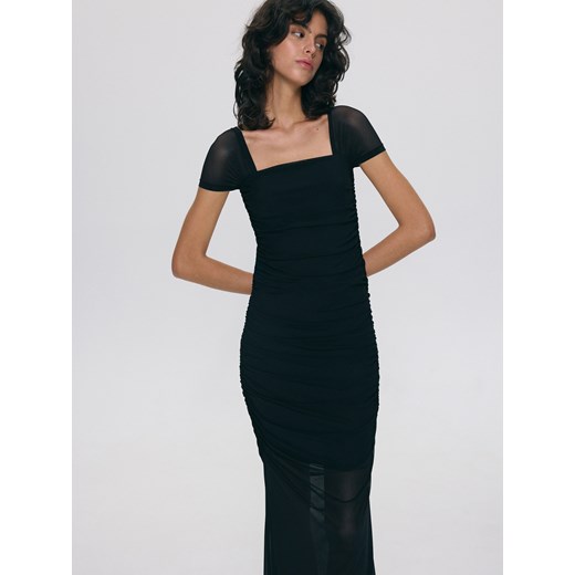 Reserved - Sukienka z marszczeniami - czarny ze sklepu Reserved w kategorii Sukienki - zdjęcie 173511622