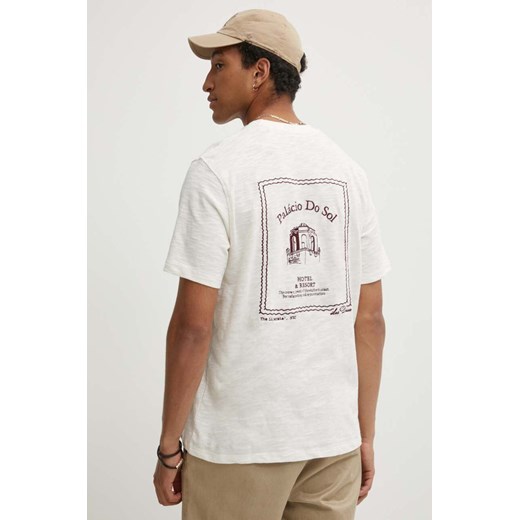 Les Deux t-shirt bawełniany męski kolor beżowy z aplikacją LDM101177 ze sklepu ANSWEAR.com w kategorii T-shirty męskie - zdjęcie 173513083