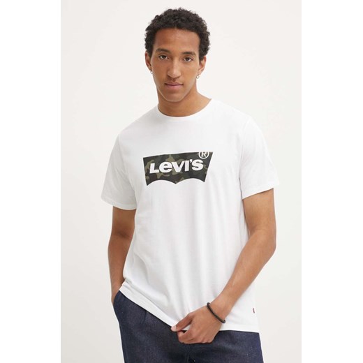 Levi&apos;s t-shirt bawełniany męski kolor biały z nadrukiem 22489 ze sklepu ANSWEAR.com w kategorii T-shirty męskie - zdjęcie 173513123