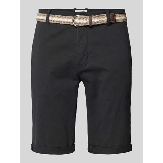 Bermudy o kroju slim fit z paskiem ze sklepu Peek&Cloppenburg  w kategorii Spodenki męskie - zdjęcie 173513754
