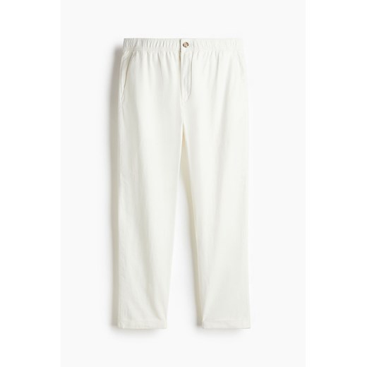 H & M - Spodnie z lnem Regular Fit - Biały H & M L H&M