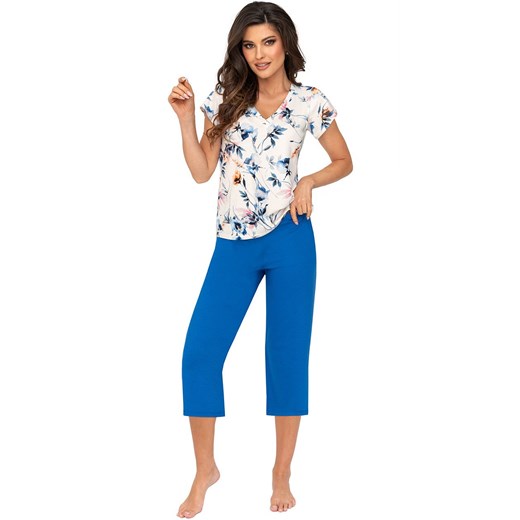 Dwuczęściowa piżama damska Astrid 3/4, Kolor ecru-niebieski, Rozmiar L, Donna ze sklepu Intymna w kategorii Piżamy damskie - zdjęcie 173515623