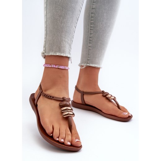 Damskie Płaskie Sandały Japonki 83507 Ipanema Class Blown Up Sandal Fem Brązowe Ipanema 38 ButyModne.pl