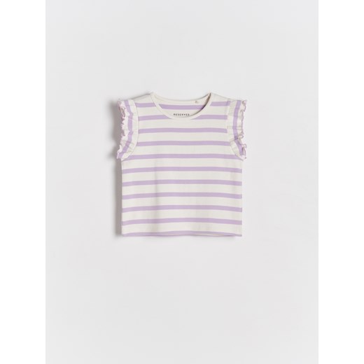 Reserved - T-shirt w paski - lawendowy ze sklepu Reserved w kategorii Koszulki niemowlęce - zdjęcie 173519344