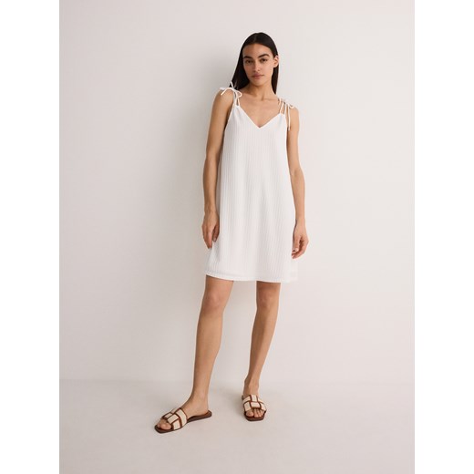 Reserved - Sukienka mini na ramiączkach - biały ze sklepu Reserved w kategorii Sukienki - zdjęcie 173519813