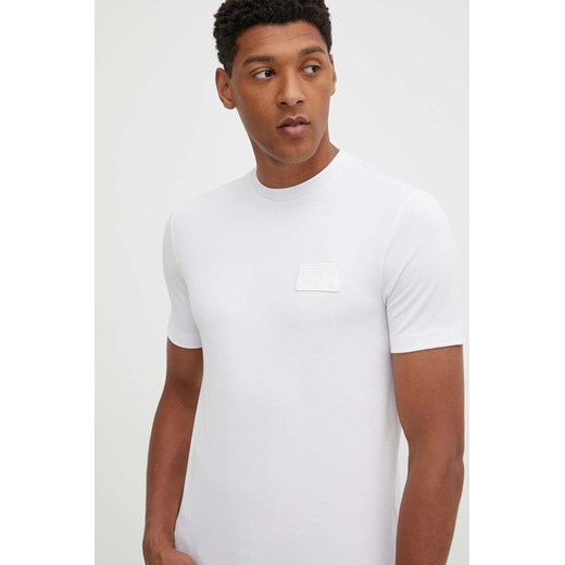 EA7 Emporio Armani t-shirt męski kolor biały z aplikacją PJ6QZ.6DPT72 ze sklepu ANSWEAR.com w kategorii T-shirty męskie - zdjęcie 173524101