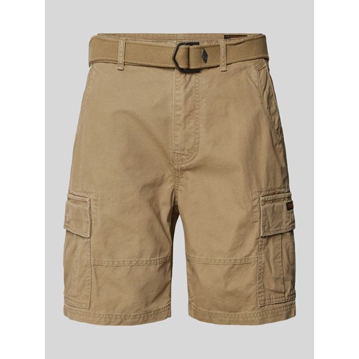 Szorty cargo o kroju regular fit z paskiem ze sklepu Peek&Cloppenburg  w kategorii Spodenki męskie - zdjęcie 173532392