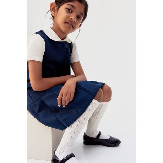 H & M - Sukienka szkolna 2-pak - Niebieski H & M 128 (7-8Y) H&M