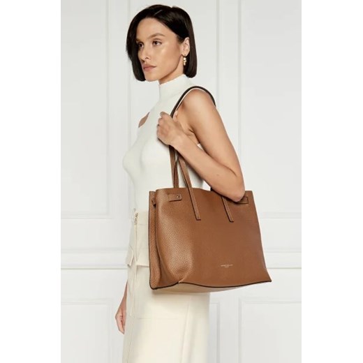Shopper bag Gianni Chiarini brązowa duża skórzana elegancka