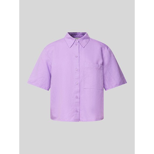 Bluzka koszulowa krótka z  kieszenią na piersi ze sklepu Peek&Cloppenburg  w kategorii Koszule damskie - zdjęcie 173538122