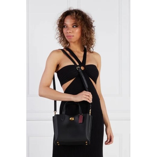 Shopper bag Coach na ramię skórzana