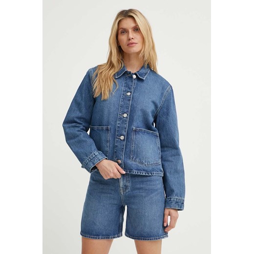 Samsoe Samsoe kurtka jeansowa SANADINA damska kolor niebieski przejściowa oversize F24100044 ze sklepu ANSWEAR.com w kategorii Kurtki damskie - zdjęcie 173542852