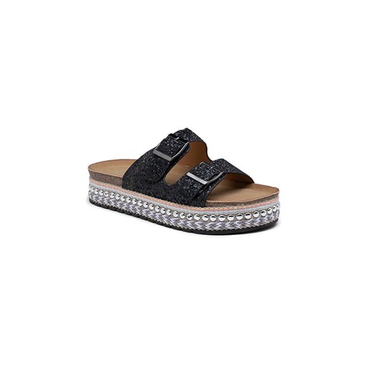Foreverfolie Klapki w kolorze czarnym ze sklepu Limango Polska w kategorii Espadryle damskie - zdjęcie 173543872