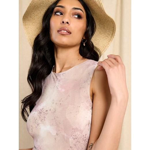 Sinsay sukienka w kwiaty maxi bez rękawów 