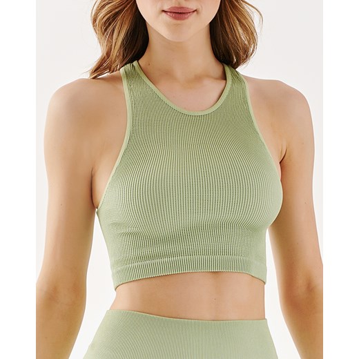 Bezszwowy top damski z dekoltem halter Rib ze sklepu GABRIELLA w kategorii Bluzki damskie - zdjęcie 173548691