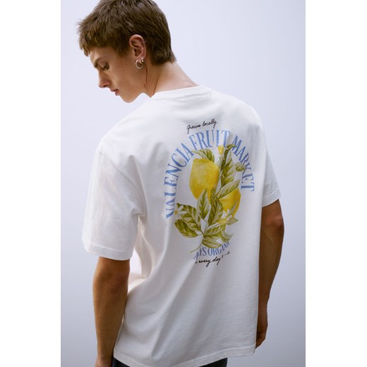 H & M - T-shirt z nadrukiem Loose Fit - Biały ze sklepu H&M w kategorii Bluzki damskie - zdjęcie 173550471
