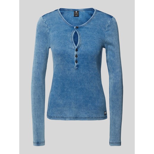 Bluzka o kroju slim fit z długim rękawem i wycięciem w kształcie łezki ze sklepu Peek&Cloppenburg  w kategorii Bluzki damskie - zdjęcie 173554161