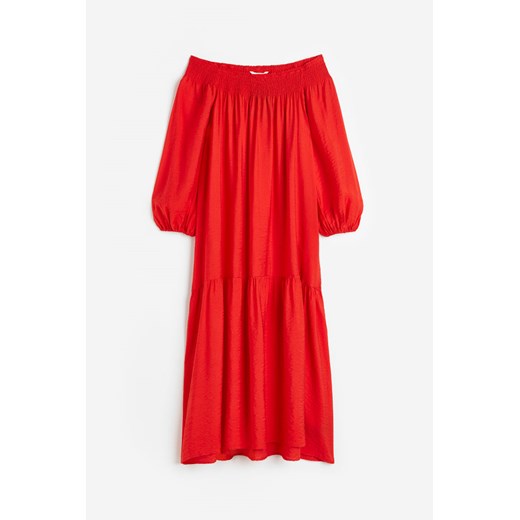 H & M - Sukienka oversize z odkrytymi ramionami - Czerwony ze sklepu H&M w kategorii Sukienki - zdjęcie 173559222