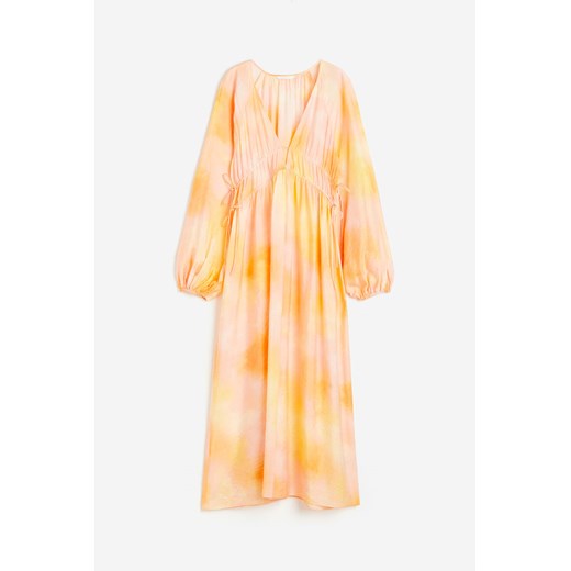 H & M - Sukienka oversize z wiązaniem - Pomarańczowy ze sklepu H&M w kategorii Sukienki - zdjęcie 173559231
