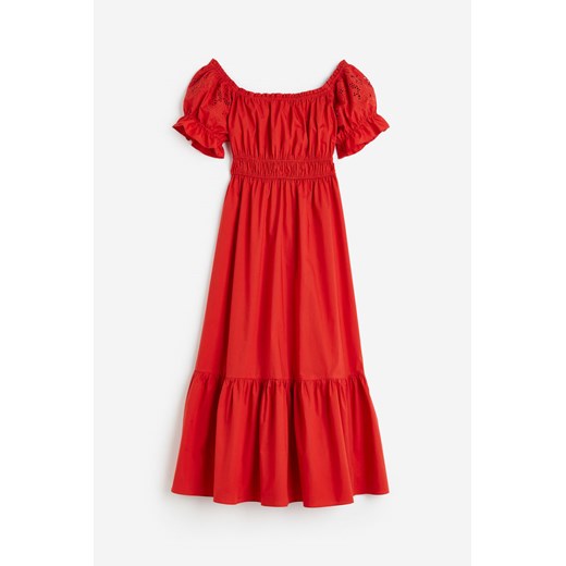 H & M - Sukienka z odkrytymi ramionami - Czerwony H & M XS H&M