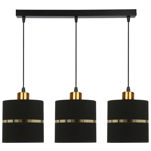 Lampa z 3 abażurami do salonu czarny + złoto - 11X Z037 N1-K46 ze sklepu Edinos.pl w kategorii Lampy wiszące - zdjęcie 173559712
