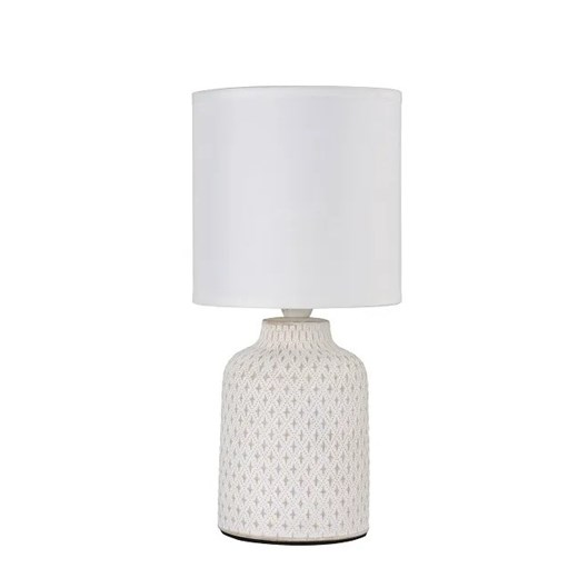 Biała lampa stołowa z ozdobną podstawą H6-N88 ze sklepu Edinos.pl w kategorii Lampy stołowe - zdjęcie 173559881