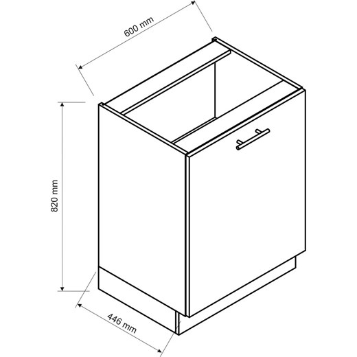 Dolna szafka kuchenna 60 cm beż piaskowy - Skania 12X Elior One Size Edinos.pl