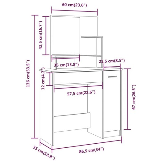 Czarna toaletka z szafką do makijażu - Razia 3X Elior One Size Edinos.pl