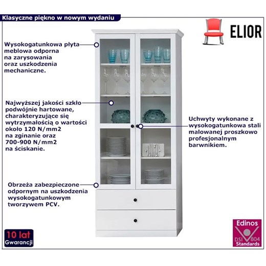 Wysoka biała witryna w stylu skandynawskim - Esperox 8X Elior One Size Edinos.pl