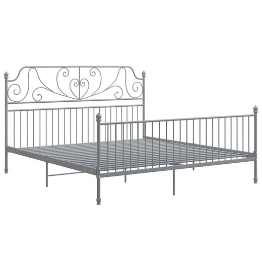 Szare metalowe łóżko małżeńskie 200x200 cm - Hadson ze sklepu Edinos.pl w kategorii Łóżka i materace - zdjęcie 173560494