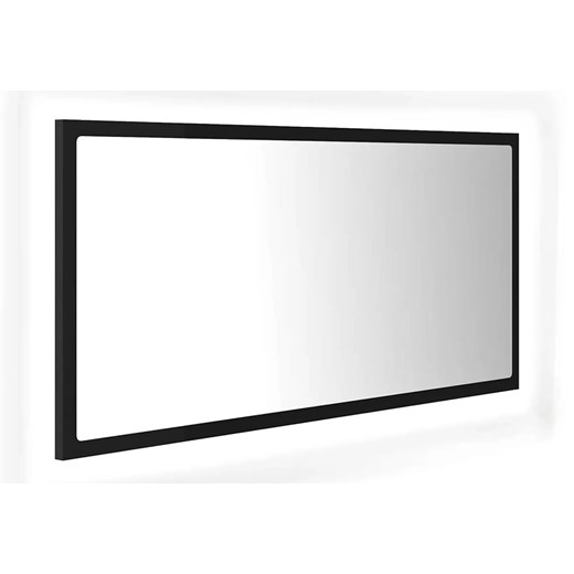 Prostokątne lustro LED w czarnej ramie M7-D18 ze sklepu Edinos.pl w kategorii Lustra - zdjęcie 173560693