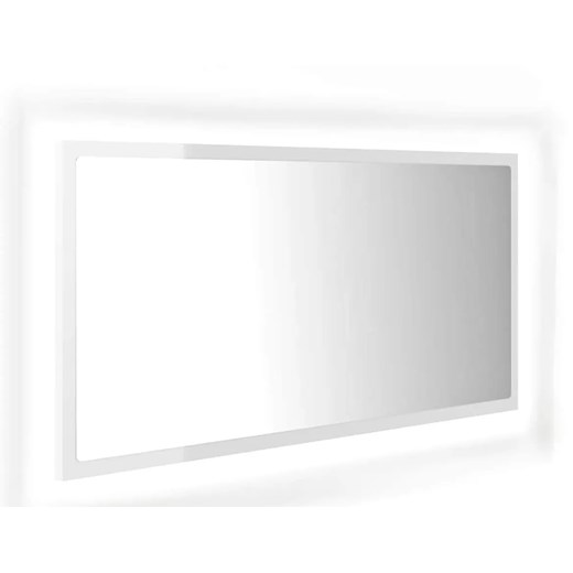 Nowoczesne białe lustro w połysku LED M2-T26 ze sklepu Edinos.pl w kategorii Lustra - zdjęcie 173560783