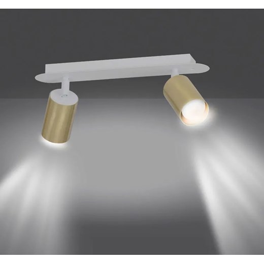 Biało-złoty podwójny reflektor sufitowy - D083-Apris Lumes One Size Edinos.pl