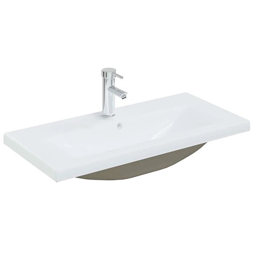 Ceramiczna umywalka wpuszczana w blat z baterią - Jowka 5X ze sklepu Edinos.pl w kategorii Meble łazienkowe - zdjęcie 173561034