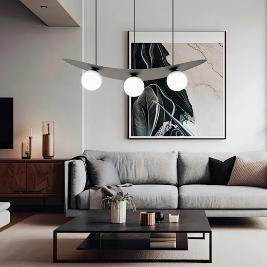 Loftowa lampa wisząca z mlecznymi kloszami - D123-Hervex Lumes One Size Edinos.pl