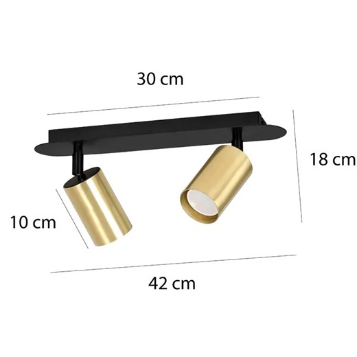 Biało-złoty podwójny reflektor sufitowy - D083-Apris Lumes One Size Edinos.pl