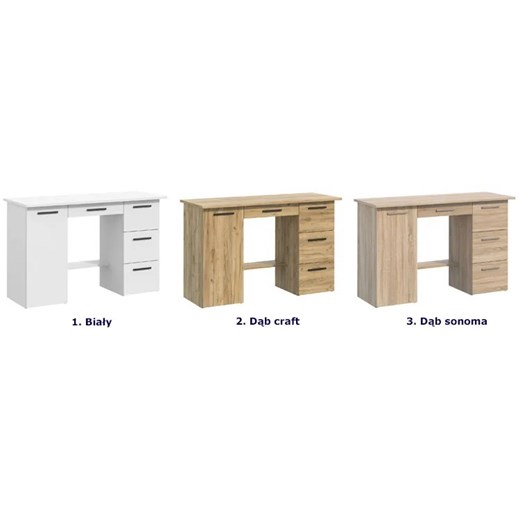 Białe biurko z szufladami - Elefro Elior One Size Edinos.pl