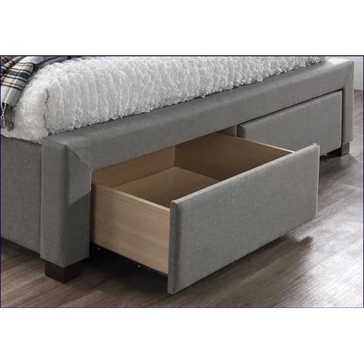 Tapicerowane łóżko Moris 2X 160x200 - popielate Elior One Size Edinos.pl