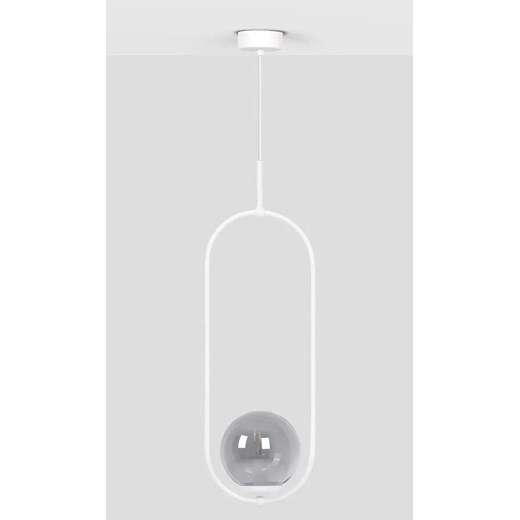 Biało-grafitowa eliptyczna lampa wisząca nad wyspę - A488-Erdi Lumes One Size Edinos.pl