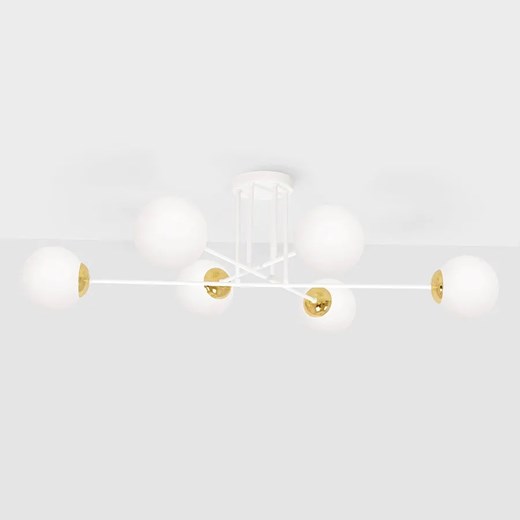 Biała sześciopunktowa elegancka lampa sufitowa - A494-Barios ze sklepu Edinos.pl w kategorii Lampy sufitowe - zdjęcie 173562684