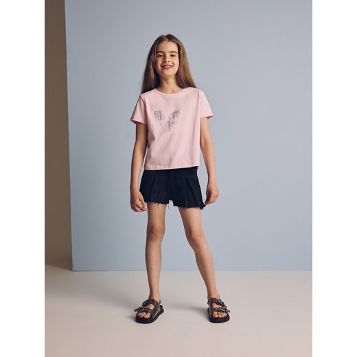 Reserved - T-shirt z napisem - różowy Reserved 146/152 (10-11 lat) Reserved