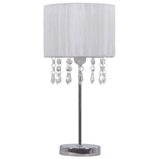 Biała lampka stołowa w stylu glamour - EX817-Ecaso ze sklepu Edinos.pl w kategorii Lampy stołowe - zdjęcie 173567023