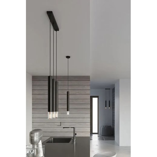Czarna punktowa lampa wisząca tuba - S159-Tixa Lumes One Size Edinos.pl