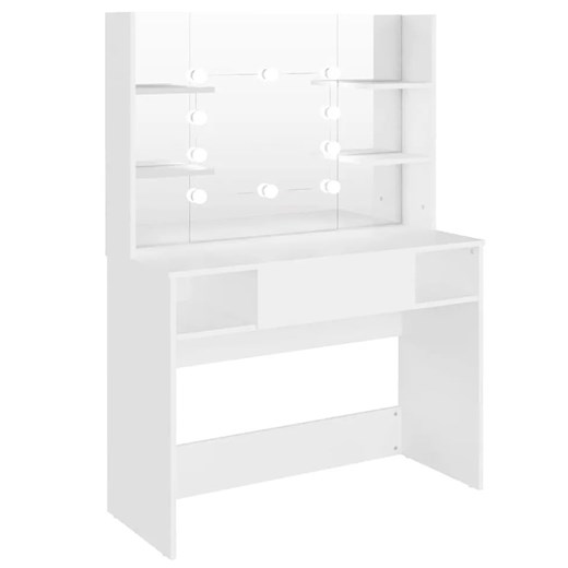 Biała toaletka z lustrem i żarówkami led - Soxo 3X Elior One Size Edinos.pl