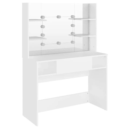 Biała toaletka z lustrem i żarówkami led - Soxo 3X Elior One Size Edinos.pl