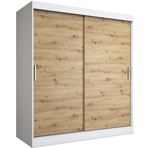 Szafa przesuwna 180 cm biel + dąb artisan - Corina 5X Elior One Size Edinos.pl