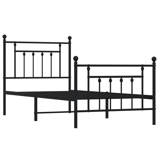 Czarne metalowe łóżko jednoosobowe 100x190cm L5-N79 ze sklepu Edinos.pl w kategorii Łóżka i materace - zdjęcie 173568154