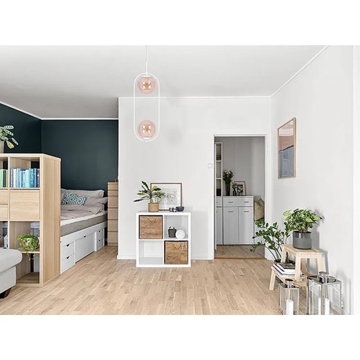 Biało-bursztynowa dekoracyjna lampa wisząca - A489-Erdi Lumes One Size Edinos.pl