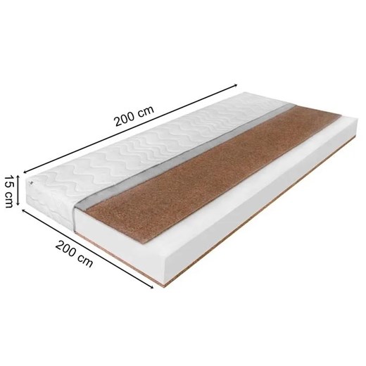 Materac piankowy z naturalnym kokosem H5 200x200 - Senza Elior One Size Edinos.pl