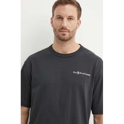 Polo Ralph Lauren t-shirt bawełniany męski kolor szary z nadrukiem 710950133001 ze sklepu ANSWEAR.com w kategorii T-shirty męskie - zdjęcie 173570184